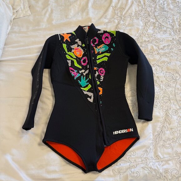 Henderson Women’s Medium Size 8 Wetsuit | Front Zip | Geometric Print - Picture 1 of 12